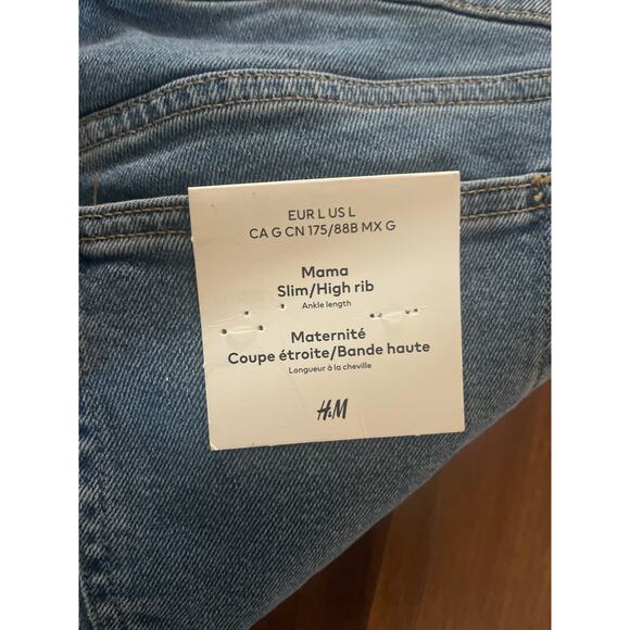 H&M Mama Slim/High Rib Maternity Jeans Large NWT - Picture 7 of 10